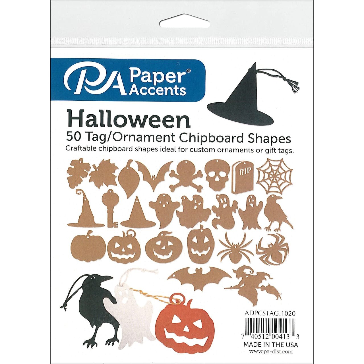 PA Paper™ Accents Halloween Chipboard Ornament Shapes